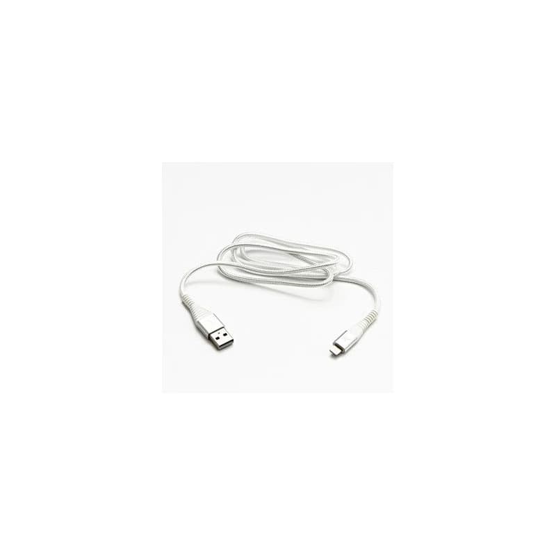 Logo USB kábel (2.0), USB A samec - Apple Lightning samec, 1m, MFi certifikácia, 5V/2,4A, biely, box, nylonové opletenie, hliníkový 2
