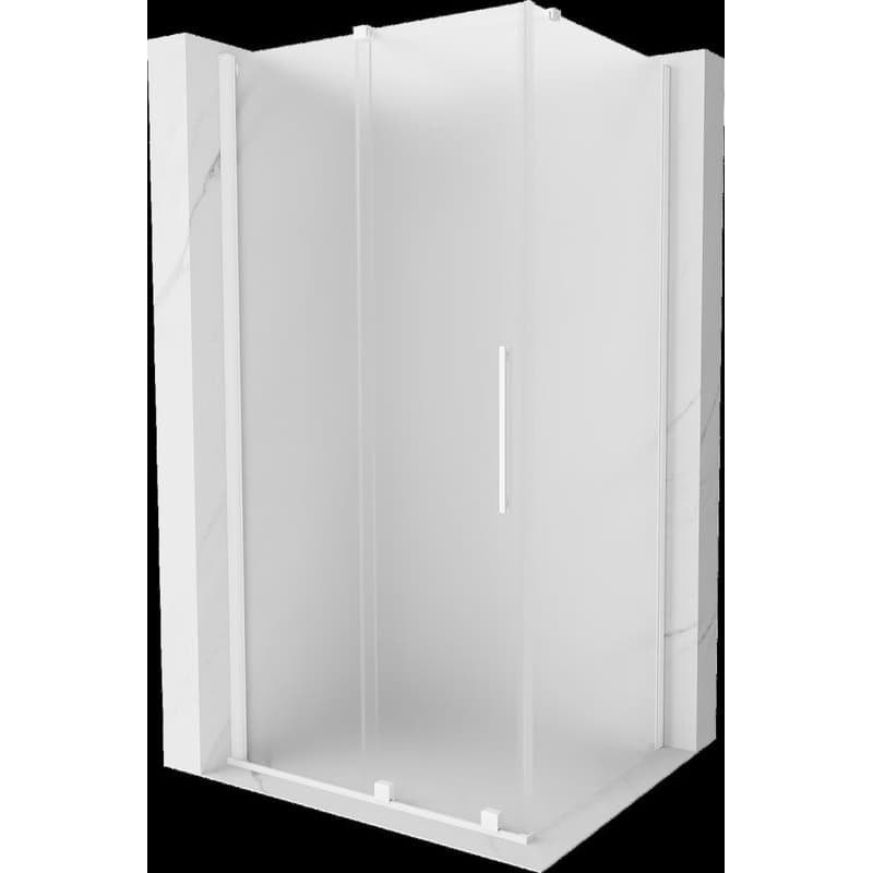 MEXEN/S - Velár sprchovací kút, posuvné dvere 90 x 100, dekor, biela 871-090-100-31-20