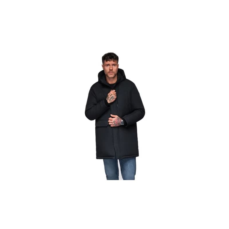 Pánska bunda s kapucňou OMBRE Jacket OM-JAPJ-0313 V-6 black