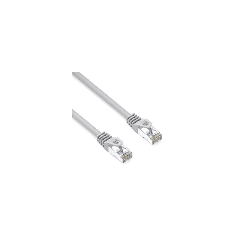 Síťový LAN kábel S/FTP patchcord, Cat.6a, RJ45 samec - RJ45 samec, 2 m, dvojité tieni, LSOH, sivý, 10 Gb/s, economy, DOPREDAJ