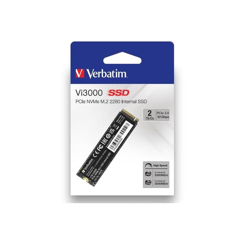 VERBATIM SSD Vi5000 Internal PCIe NVMe M.2 SSD 2TB, W 4300/R 5000 MB/s 2