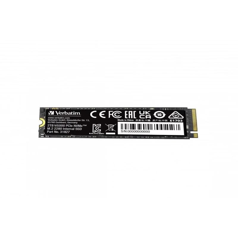 VERBATIM SSD Vi5000 Internal PCIe NVMe M.2 SSD 2TB, W 4300/R 5000 MB/s 3
