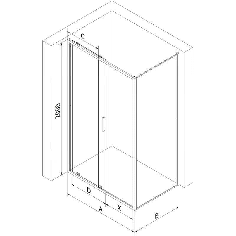 MEXEN/S - Exo sprchovací kút, posuvné dvere 115 x 75, transparent, chróm 8151-115-075-01-00 6