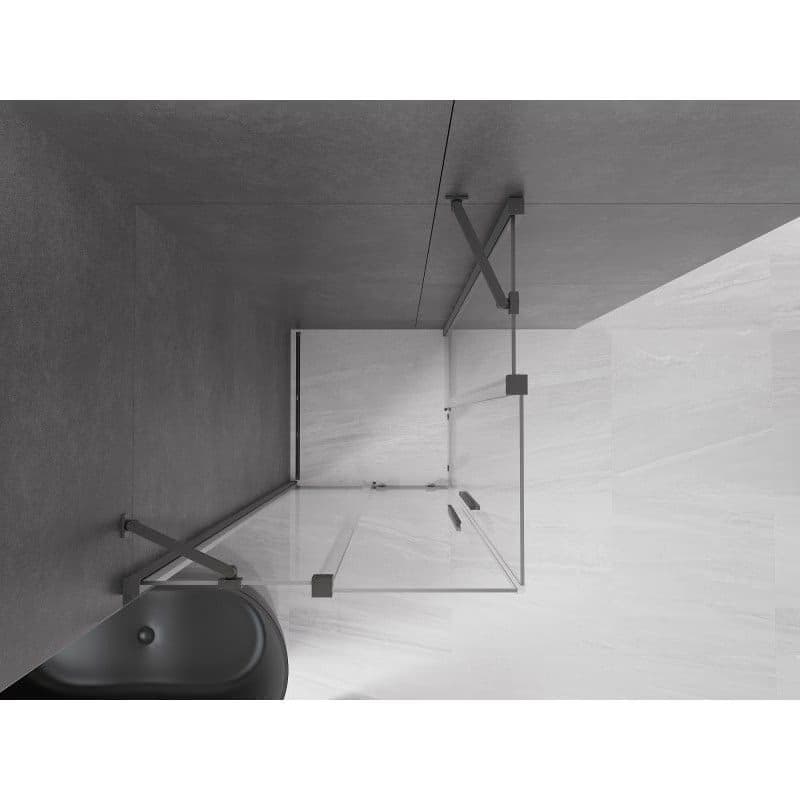 MEXEN/S - Velar Duo sprchovací kút, posuvné dvere 80 x 80, transparent, grafit metal 871-080-080-02-95 6
