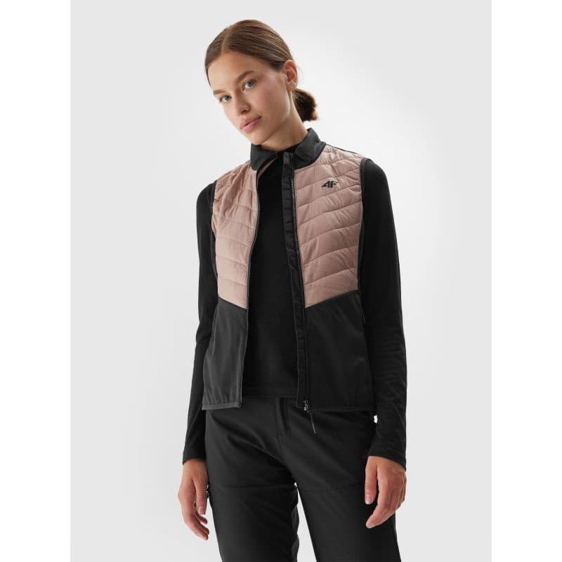 Dámska turistická vesta 4F VEST-AW23TVJAF048-82S-LIGHT BROWN 3