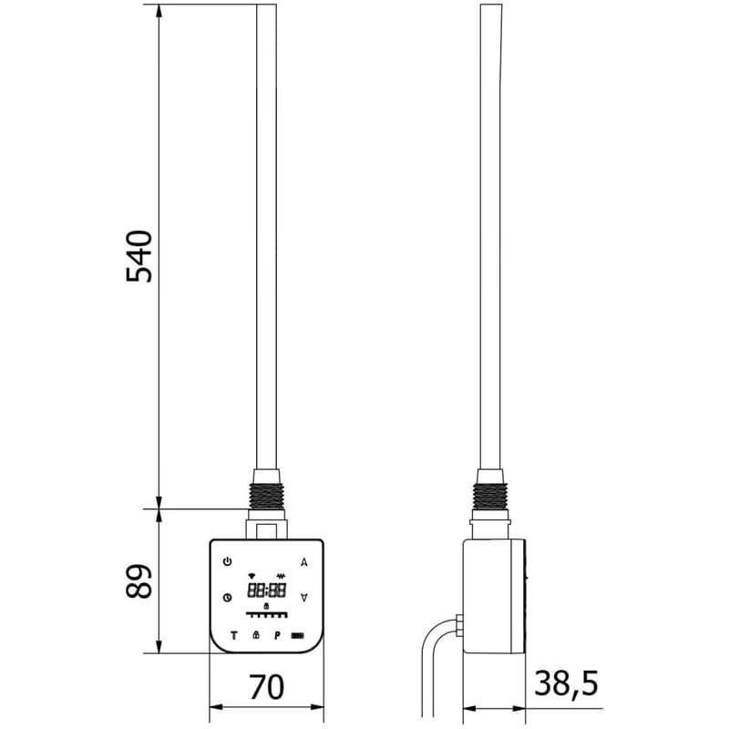 MEXEN - FA-F vykurovacia tyč s Wi-fi, 600 W, čierna W953-0600-70 5