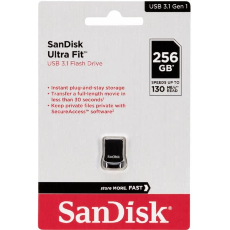 SanDisk Flash Disk 256GB Cruzer Ultra Fit, USB 3.1 6