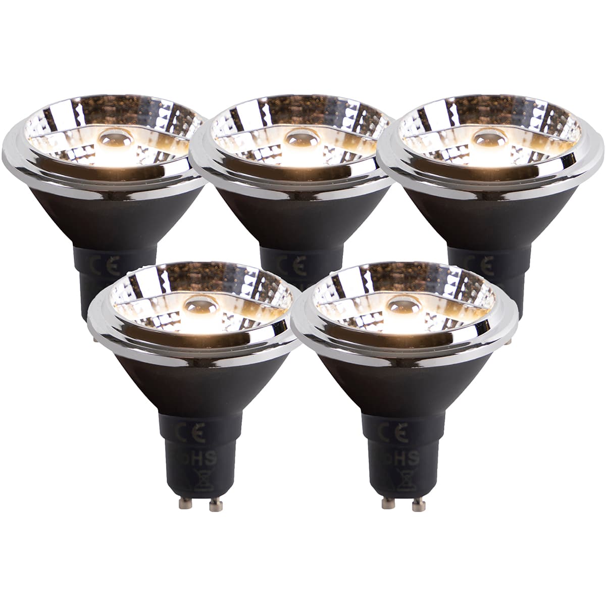 Sada 5 žiaroviek GU10 dim to warm LED AR70 6W 2000K-3000K