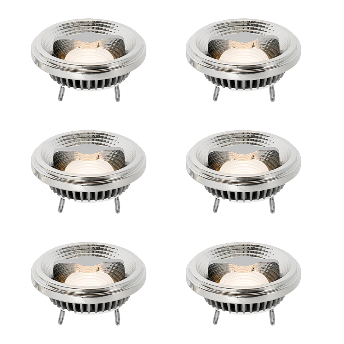 Sada 6 stmievateľných LED žiaroviek G53 111 mm 12 W 600 lm 2700 K