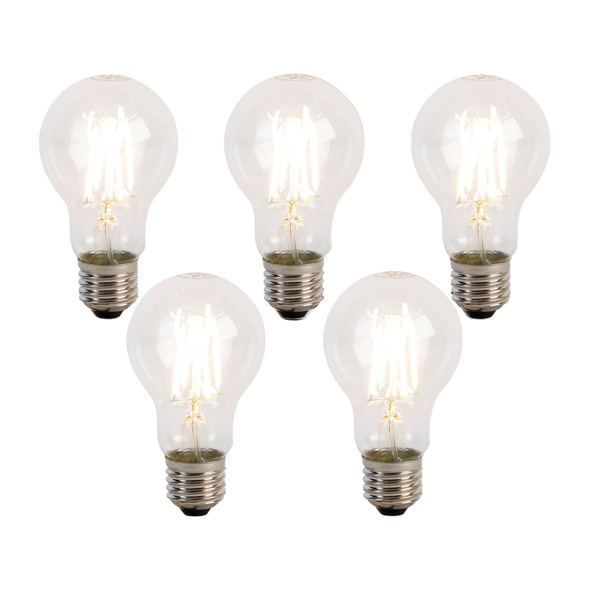 Sada 5 stmievateľných LED žiaroviek E27 s 3 stupňami A60 5W 700 lm 2700K
