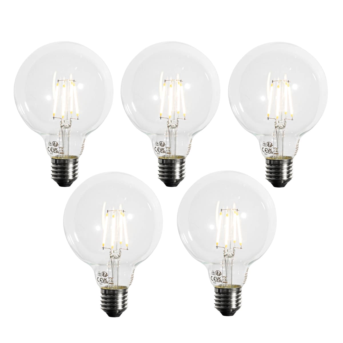 Sada 5 stmievateľných LED žiaroviek E27 G95 5W 450 lm 3000K
