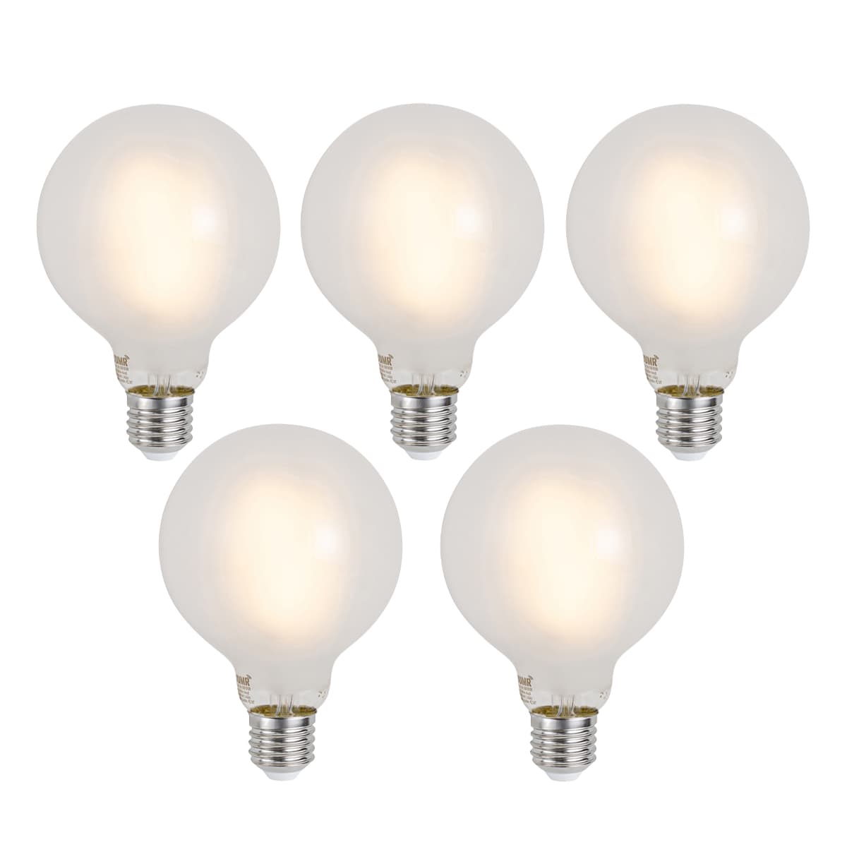 Sada 5 ks Inteligentné stmievateľné LED žiarovky E27 G95 matné 7W 806lm 2700-6500K