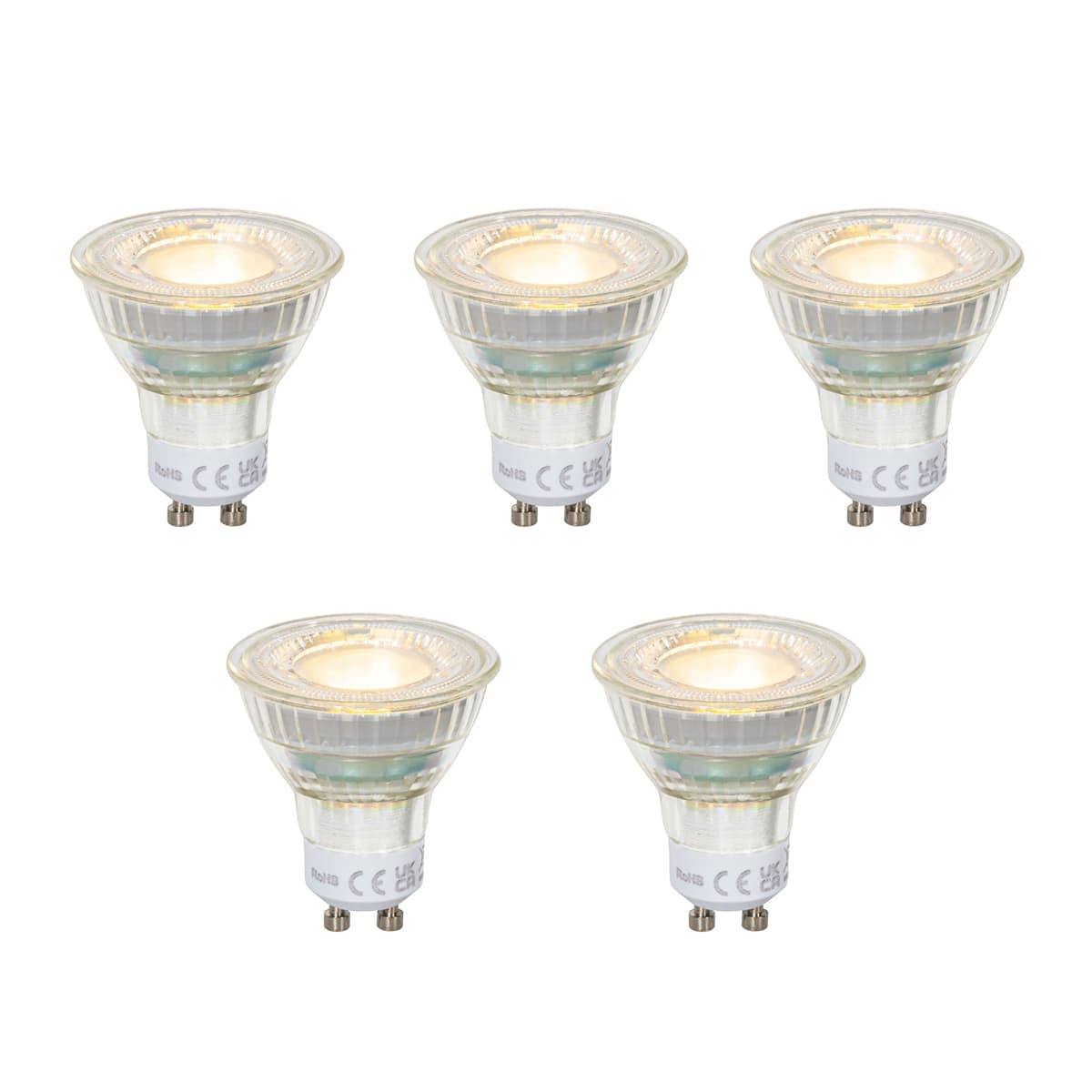 Sada 5 čírych LED žiaroviek GU10 50 mm 2,5 W 450 lm 2700 K