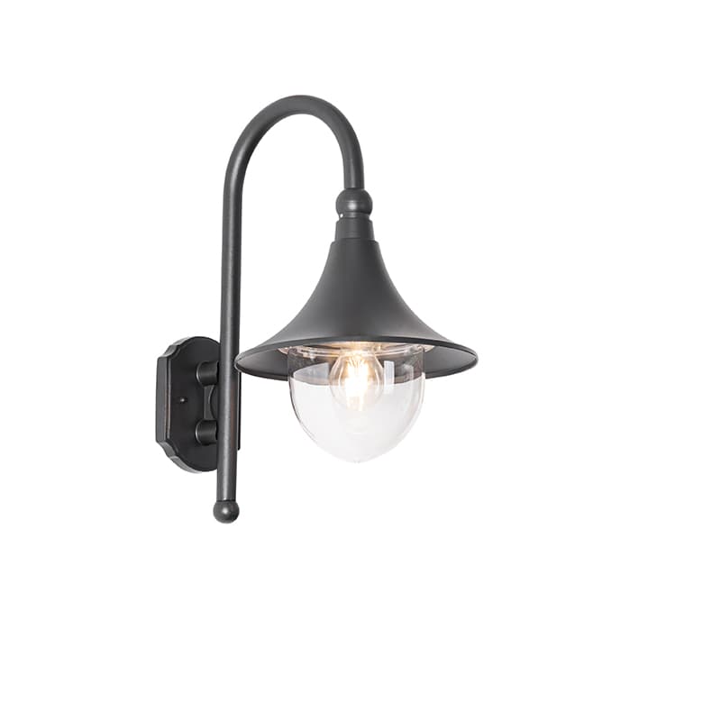 Klasická vonkajšia nástenná lampa čierna IP44 - Daphne