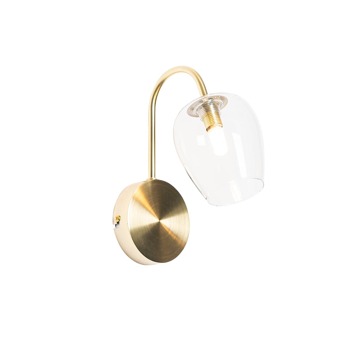Klasická zlatá nástenná lampa so sklom - Elien