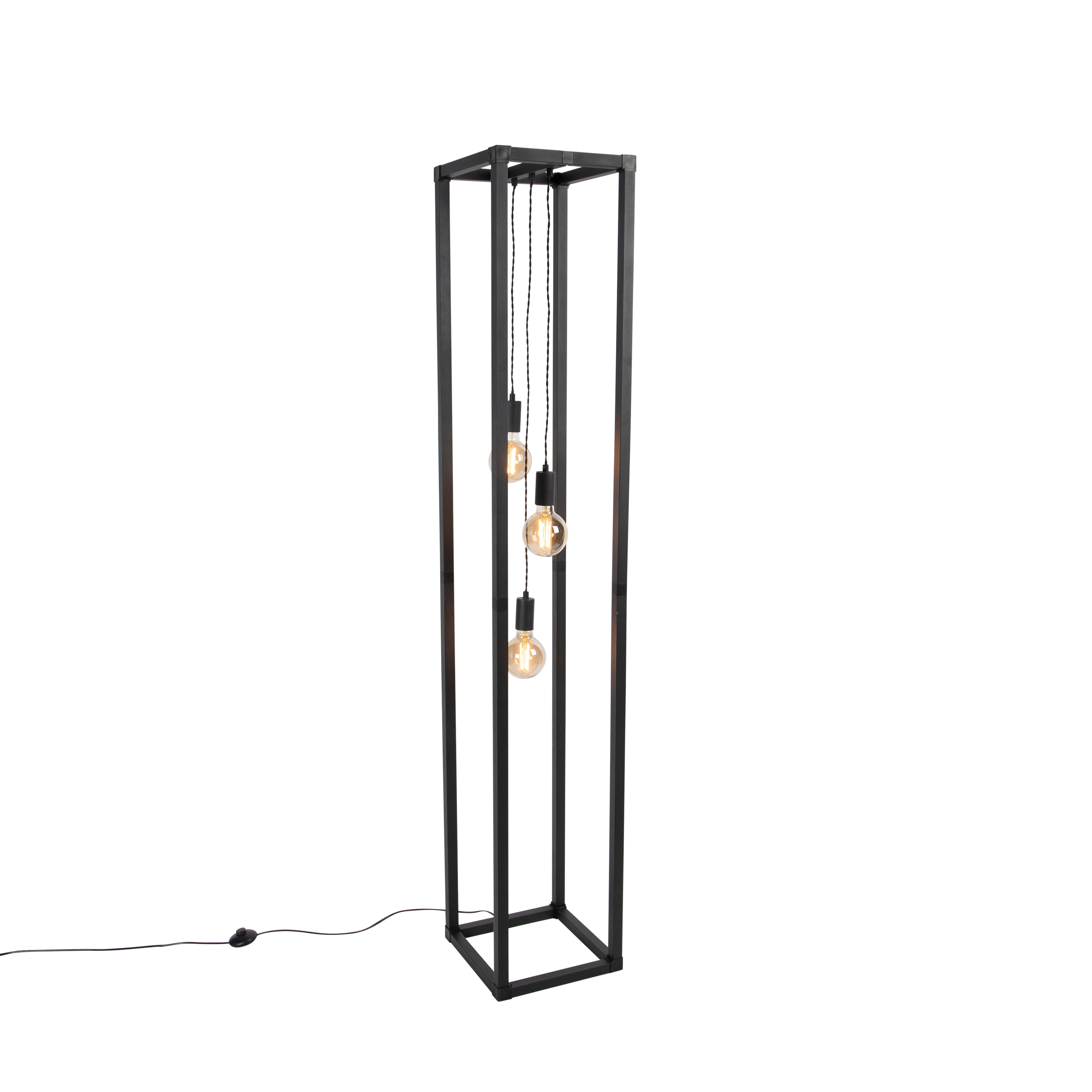 Inteligentná stojaca lampa čierna 3-svetlá vrátane Wifi G95 - Big Cage