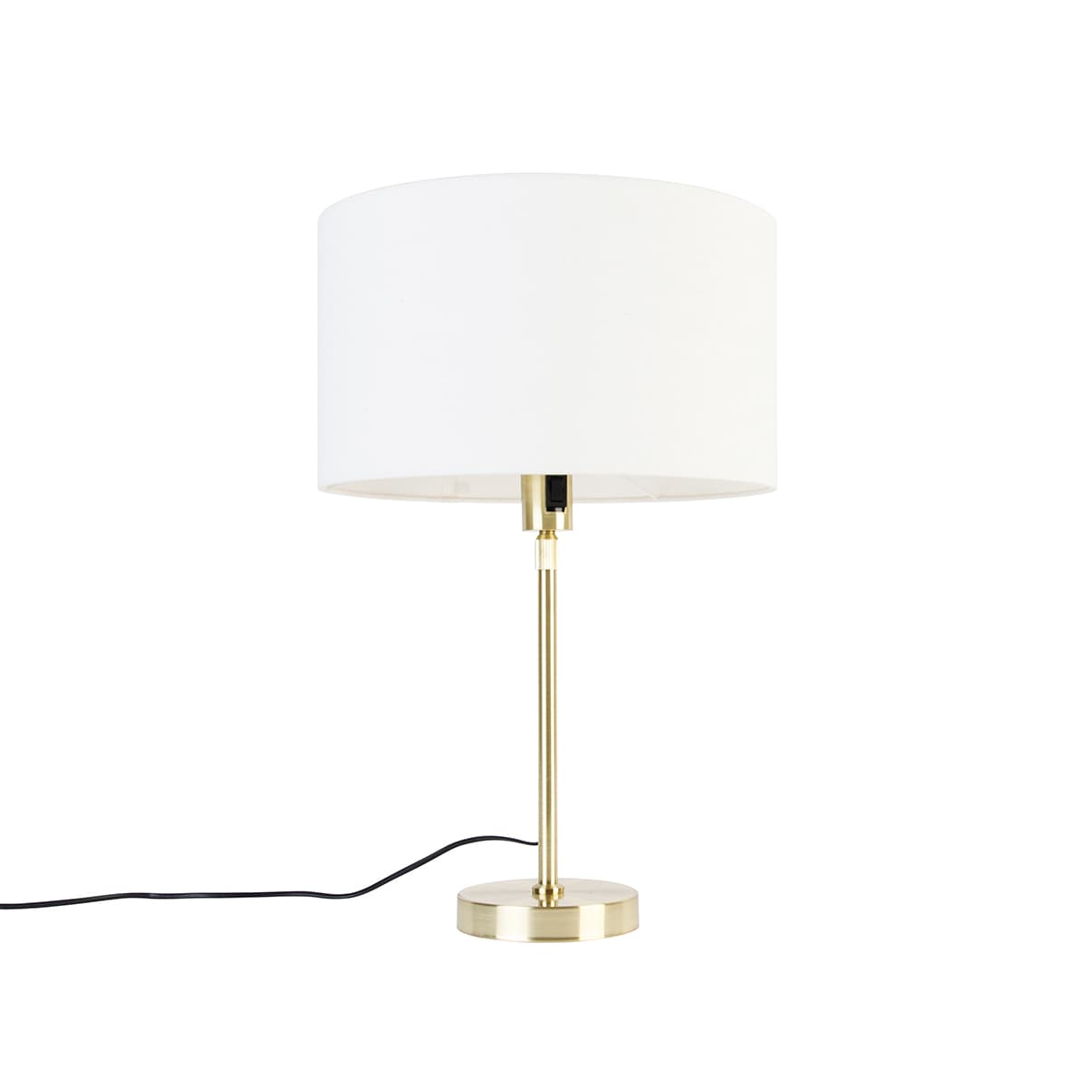 Stolná lampa zlatá nastaviteľná s tienidlom bielym 35 cm - Parte