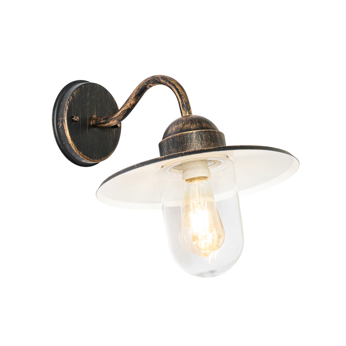 Rustikálna vonkajšia nástenná lampa staroružová IP44 - Kansas