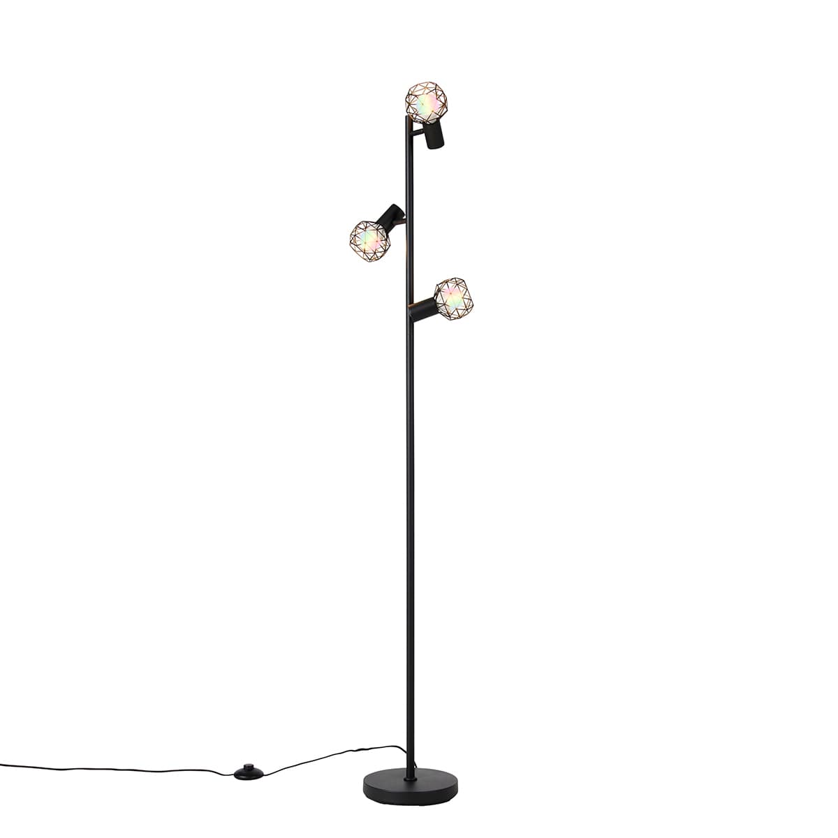 Inteligentná stojaca lampa čierna nastaviteľná vrátane 3 Wifi P45 - Mesh