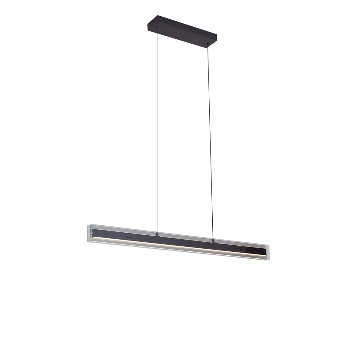Moderné závesné svietidlo čierne s dymovým sklom vrátane LED Easylift - Catch