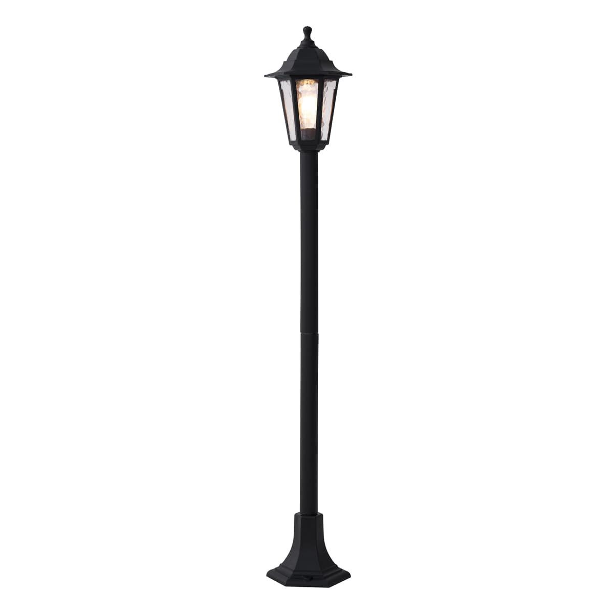 Klasické vonkajšie stĺpikové svietidlo čierne 122 cm IP44 - New Haven Hammered
