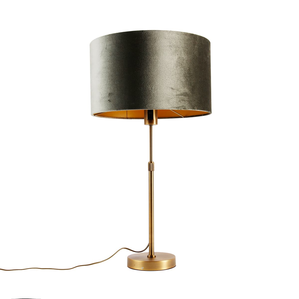 Stolná lampa bronzová so zamatovým tienidlom zelená 35cm - Parte