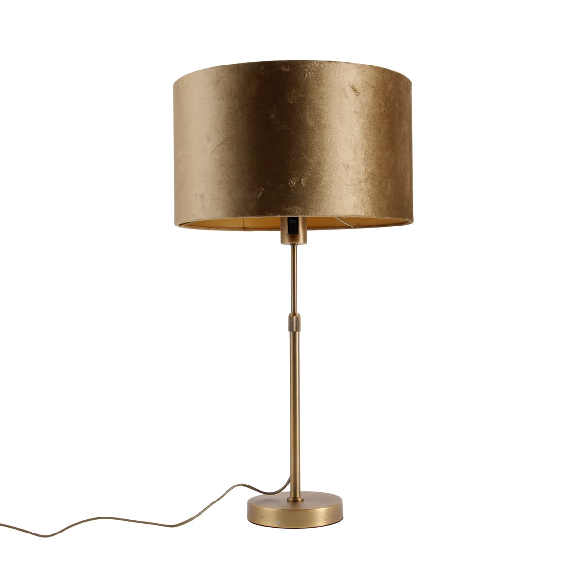 Stolná lampa bronzová s bronzovým zamatovým tienidlom 35 cm - Parte