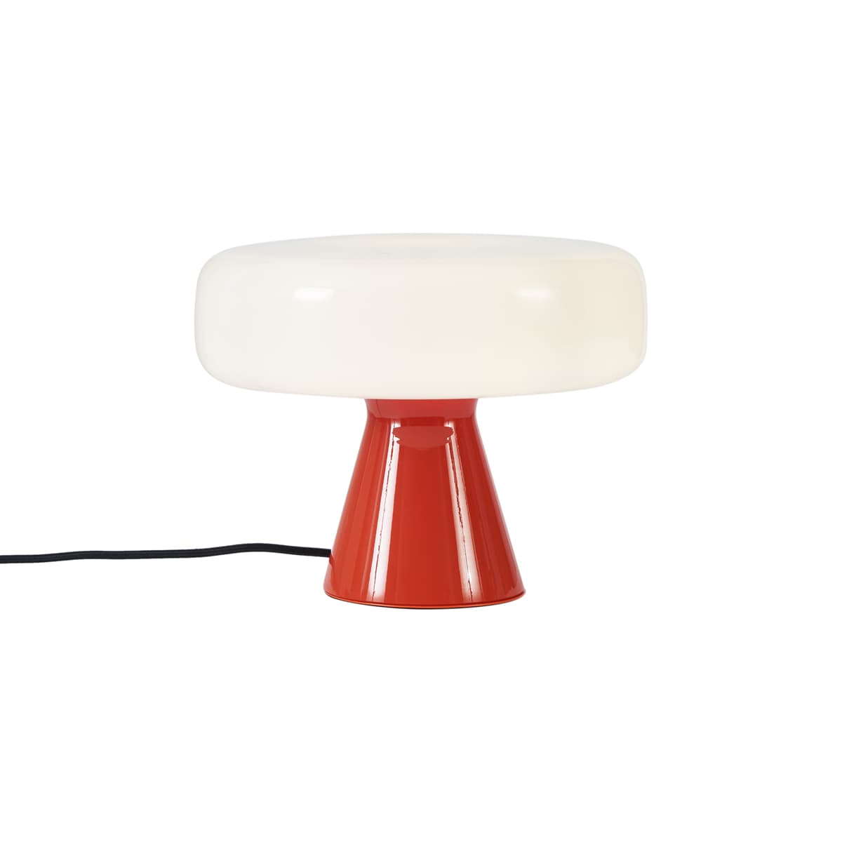 Retro stolná lampa červená s bielou - Knob
