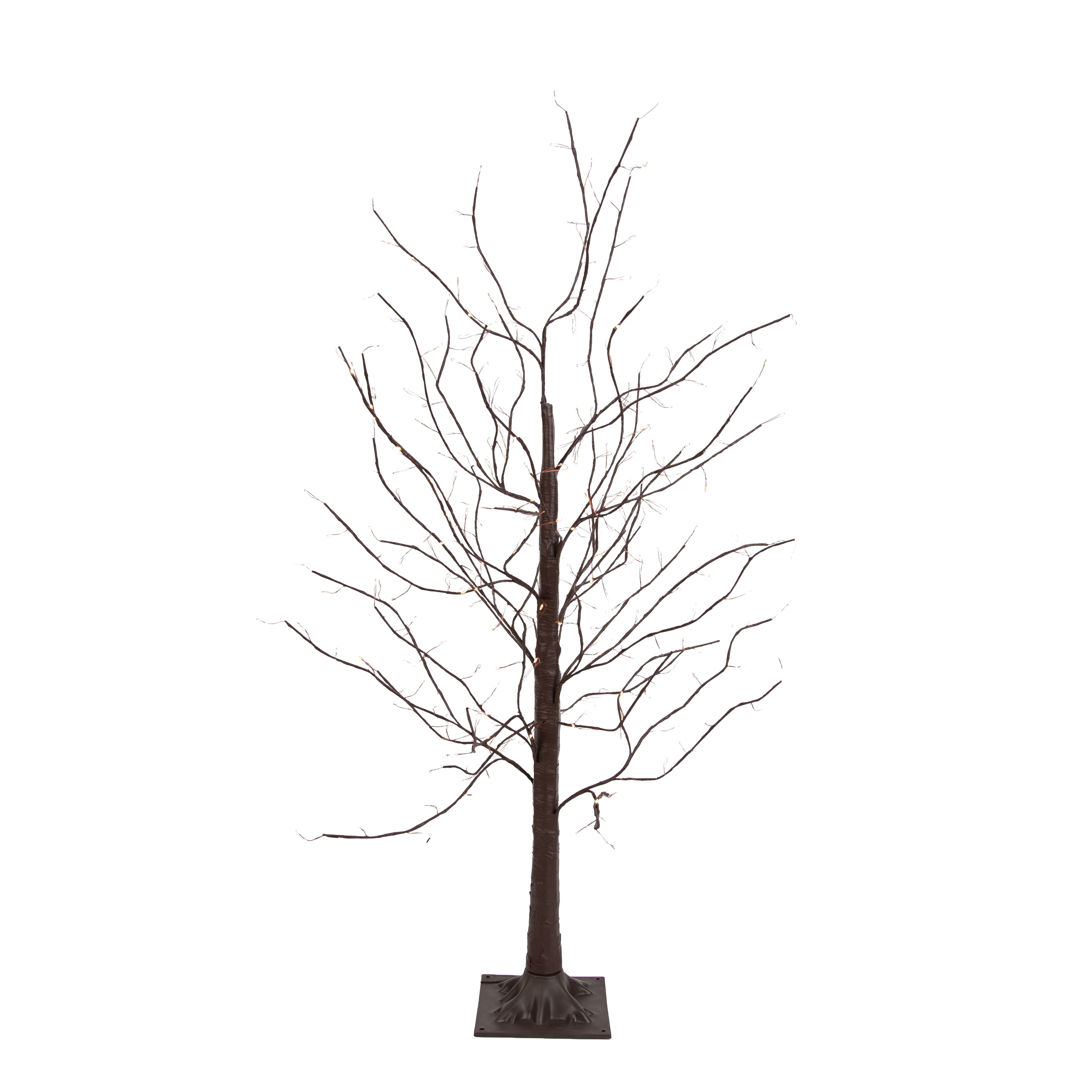 Vianočná stojaca lampa hnedý strom 120 cm vrátane LED s časovačom IP44 - Ki