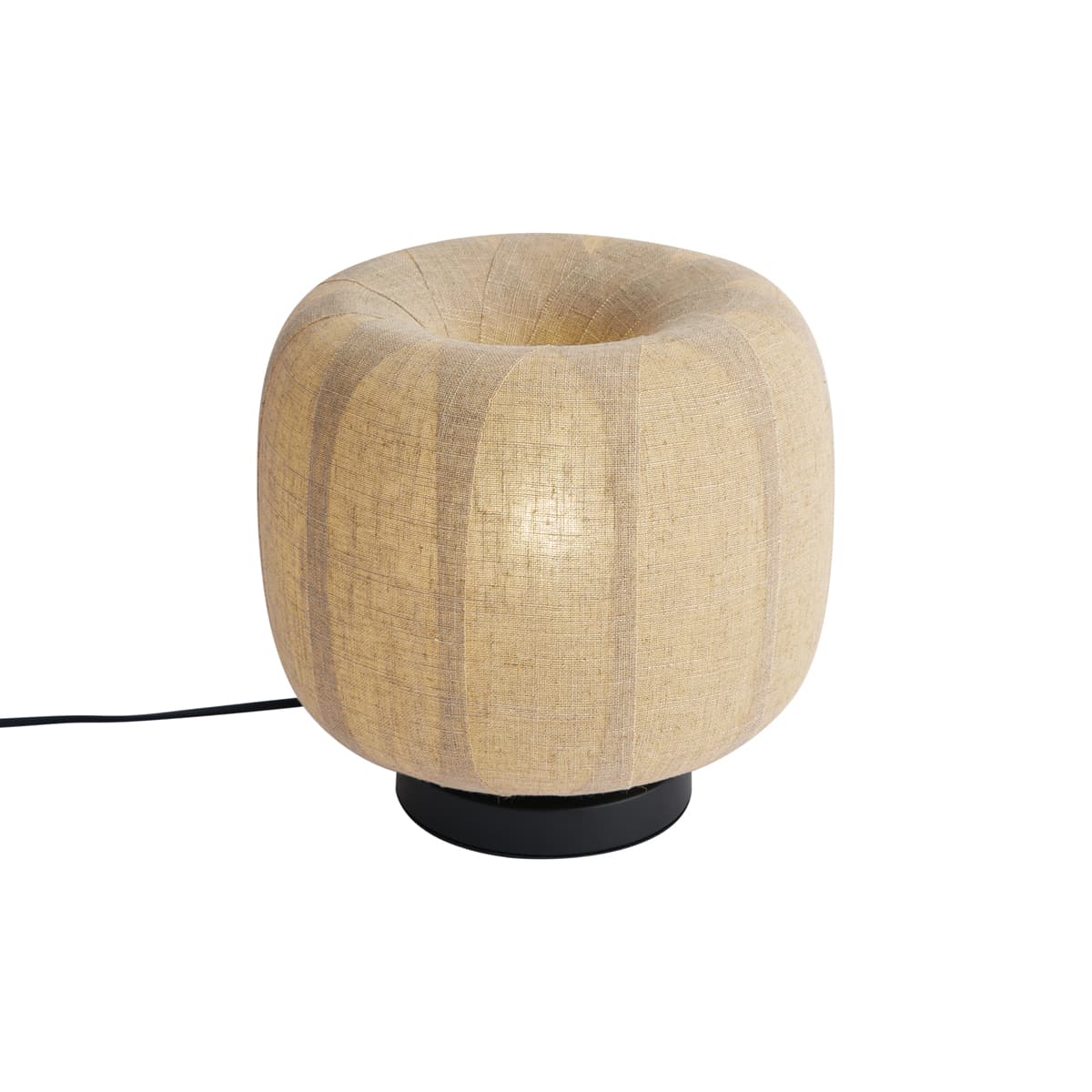 Japandi stolná lampa čierna s béžovým ľanovým tienidlom 27cm - Nami