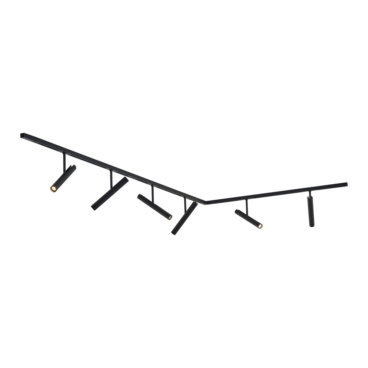 Moderný koľajnicový systém čierny so 6 bodovými svetlami čierny 1-fázový - Slimline Avery