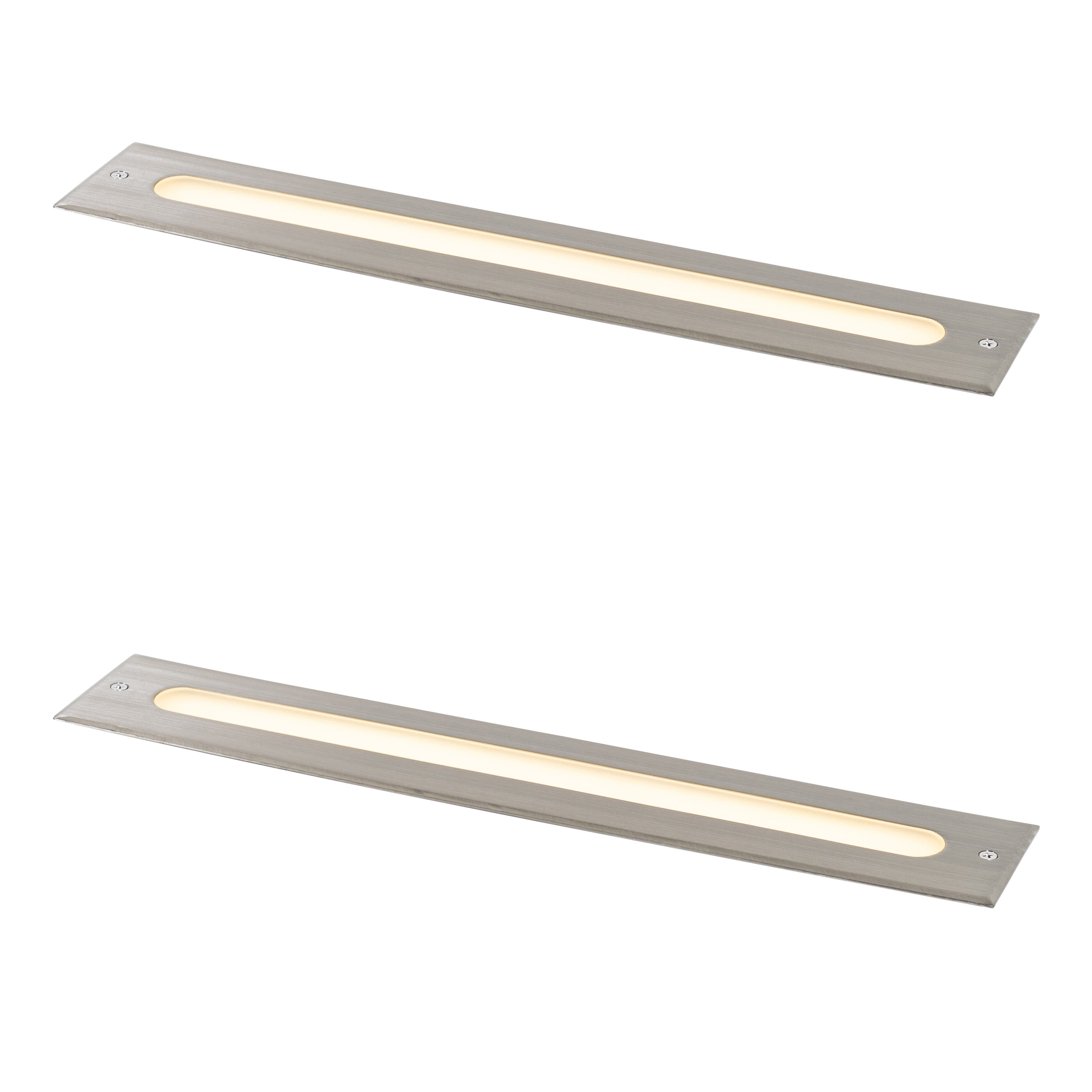 Sada 2 moderných zemných bodových svetiel oceľ 50 cm vrátane LED IP65 - Eline