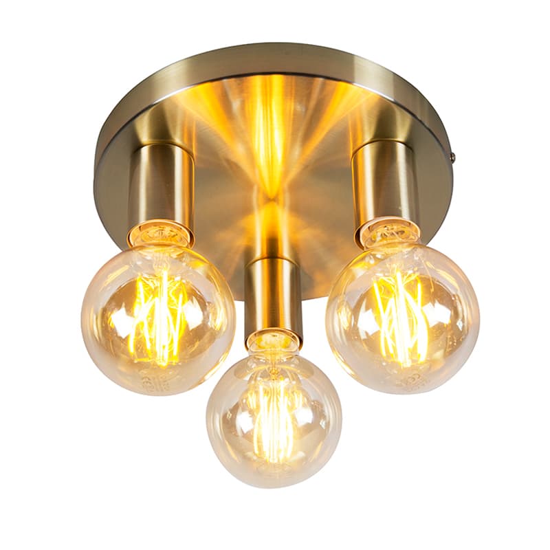 Stropné svietidlo Art Deco zlaté okrúhle - Facil 3