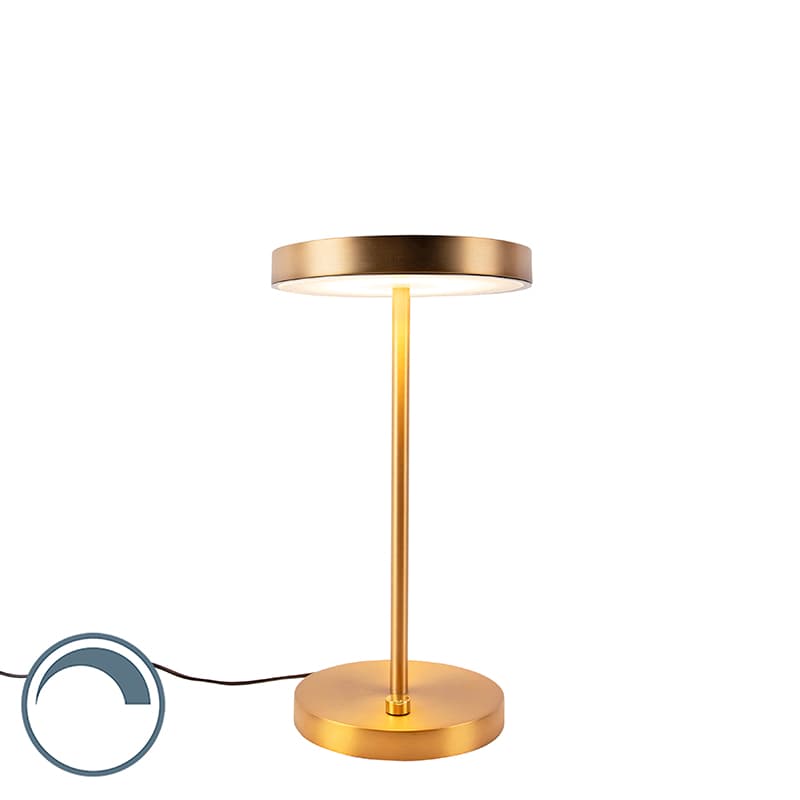 Moderná stolná lampa bronzová vrátane LED - Disco