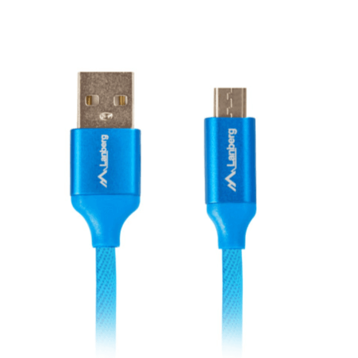 Kábel Lanberg USB - microUSB typ B 1 m modrý