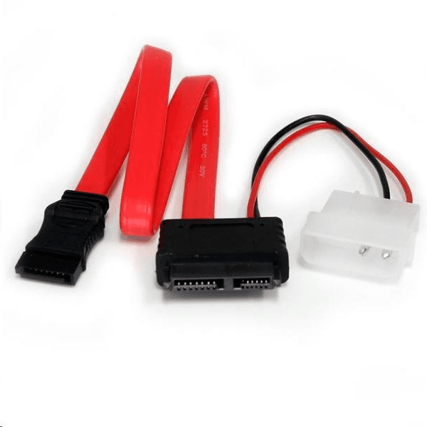 StarTech.com SLSATAF12 SATA kábel 0,304 m SATA 13-pin SATA 7-pin + Molex (4-pin) Červená