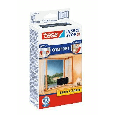 Tesa Comfort sieťka na okno - sieťka na suchý zips 1,2 x 2,4 m čierna