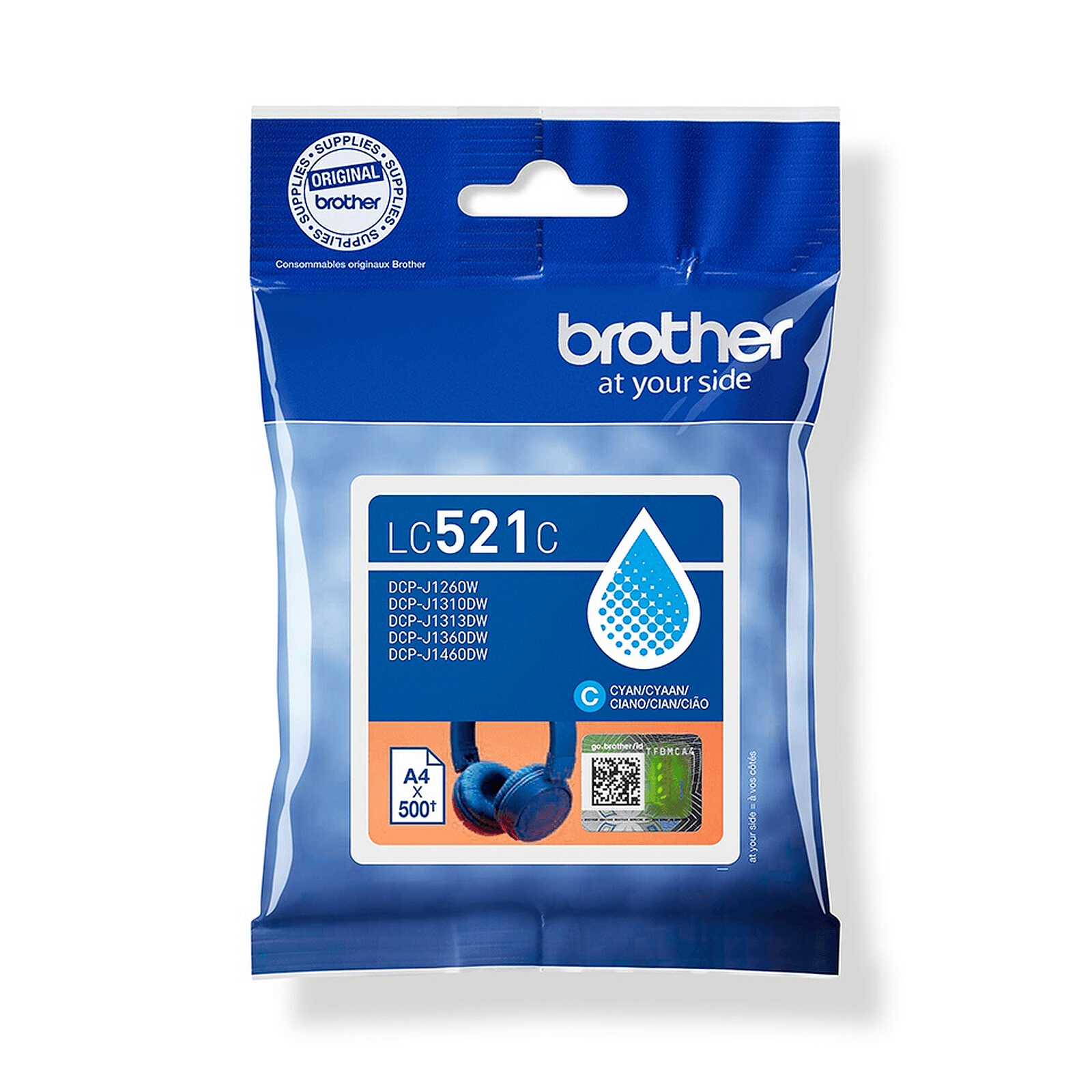 Brother LC521C atramentová náplň 1 kusov Originál Azúrová
