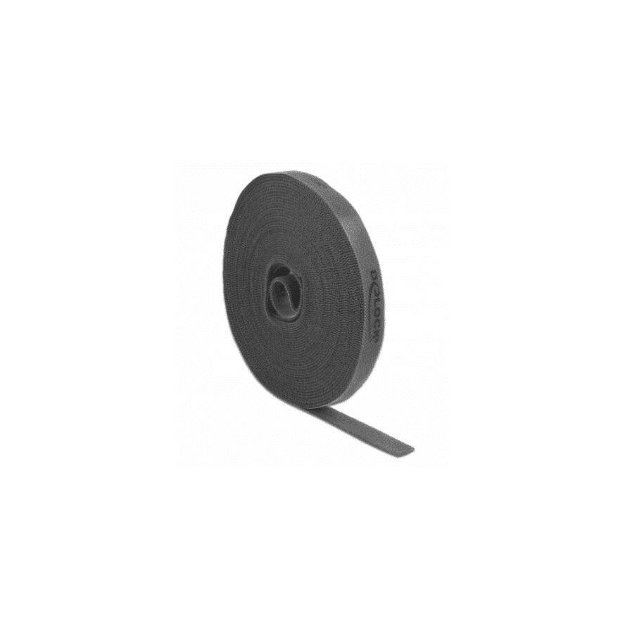 Suchý zips na rolke 10 m x 15 mm sivý Delock 18391