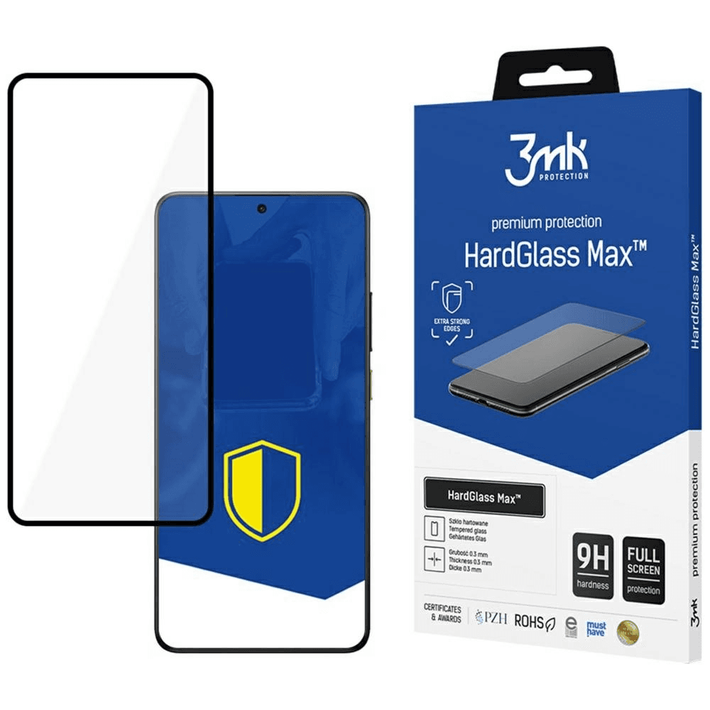 Tvrdené sklo 3MK HardGlass Max pre POCO X7 Pro, čierne