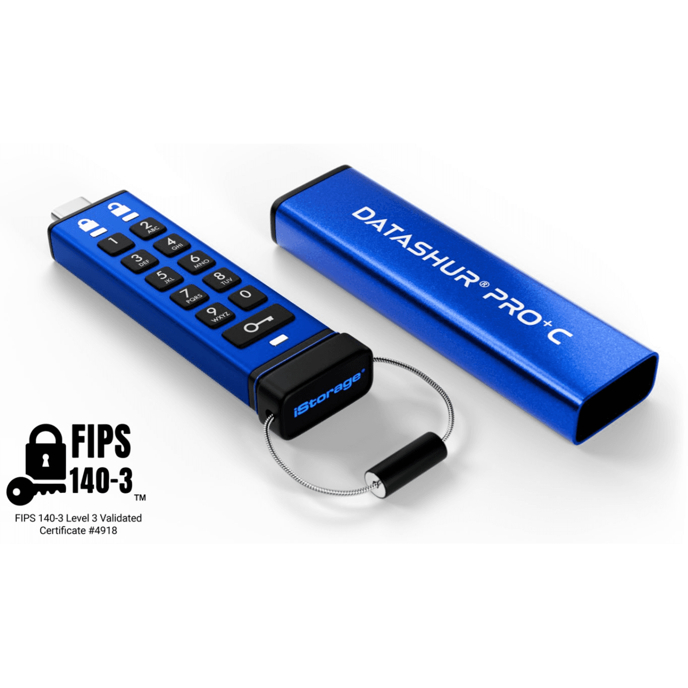 iStorage datAshur PRO+C USB kľúč 256 GB USB Typ-C 3.2 Gen 1 (3.1 Gen 1) Modrá