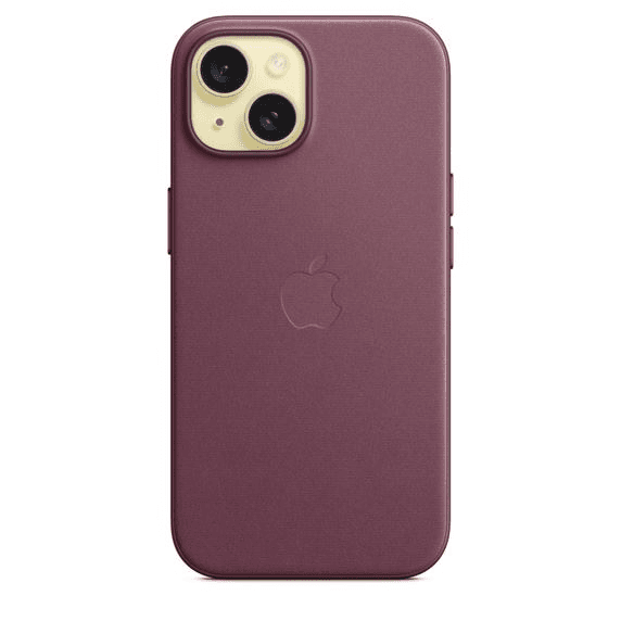 Puzdro z látky FineWoven s MagSafe pre iPhone 15 - rubínová moruša