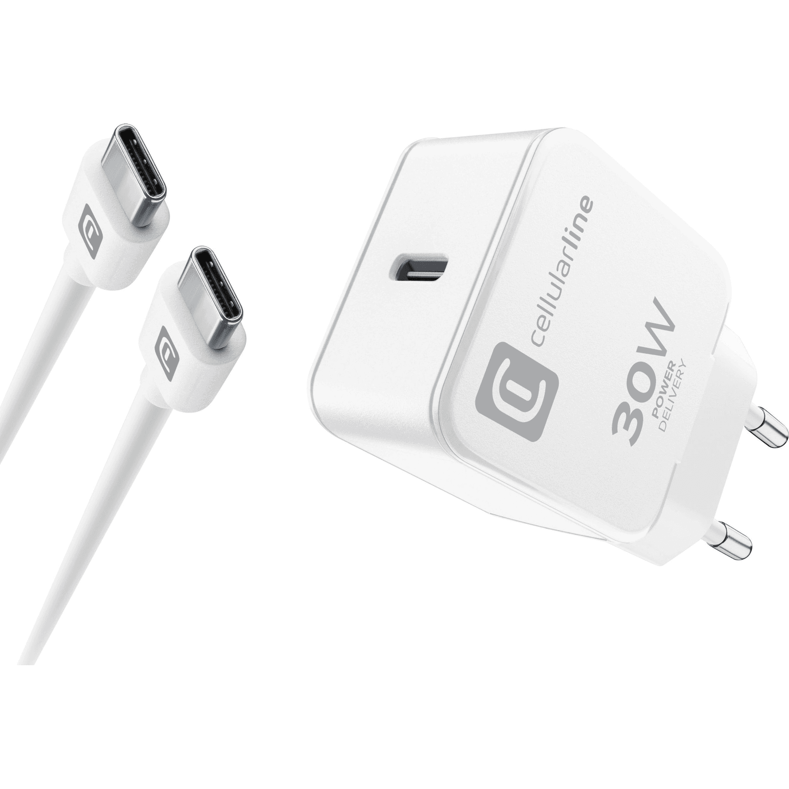 Cellularline ACHIPHKITC2CPD30WW nabíjačka na PDA a mobilné telefóny Smartfón, Tablet Biela AC Vnútorný