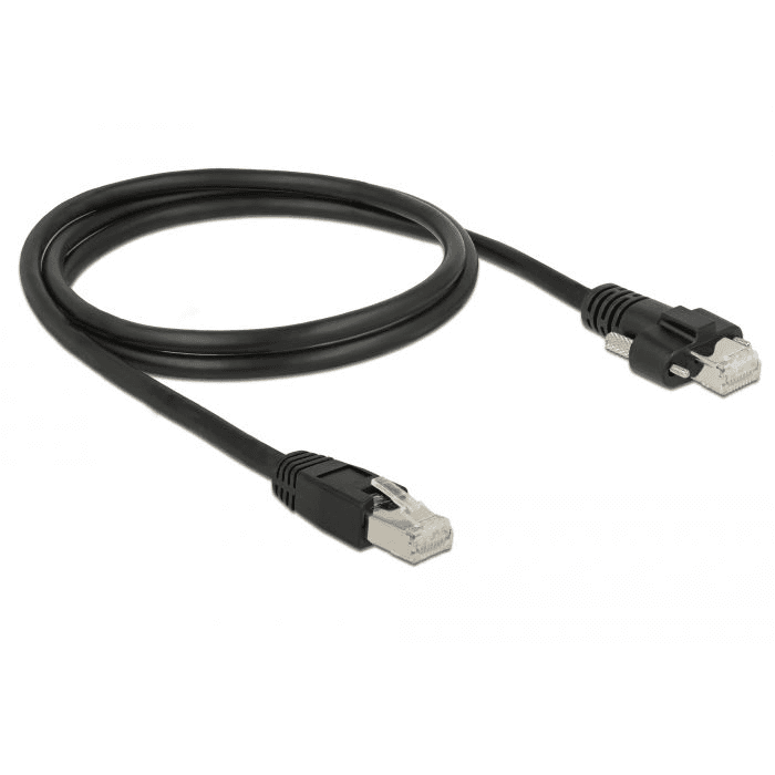 Kábel RJ45 samec na RJ45 samec so skrutkami Cat.6 S/FTP 1 m Delock 85667