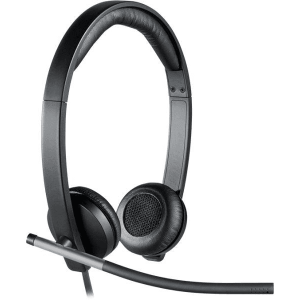 Logitech H650e Slúchadlá s mikrofónom Kábel Pres hlavu Kancelária / call centrum USB Typ-A Čierna, Strieborná