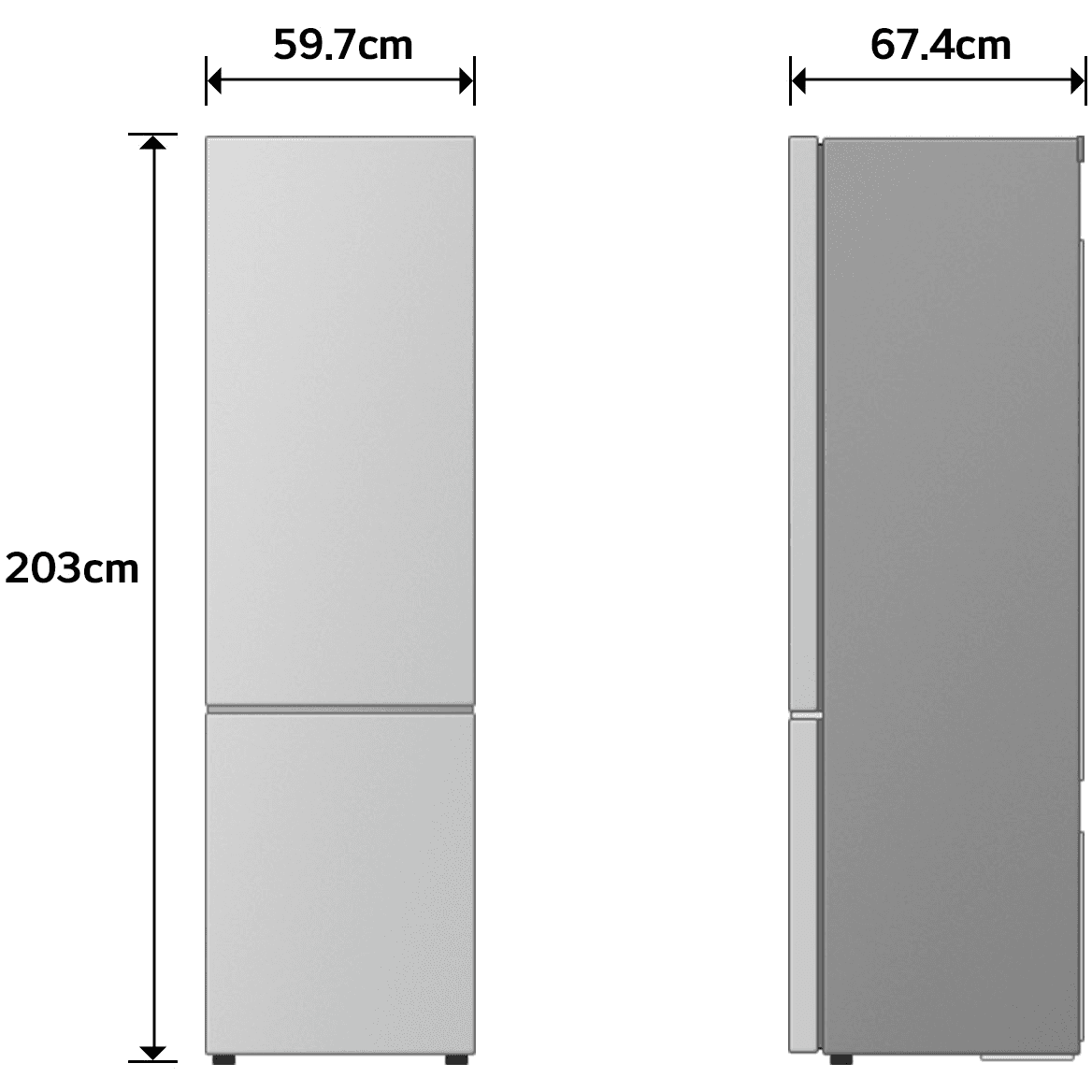 LG GBBS726CMB Voľne stojaci 375 L Strieborná