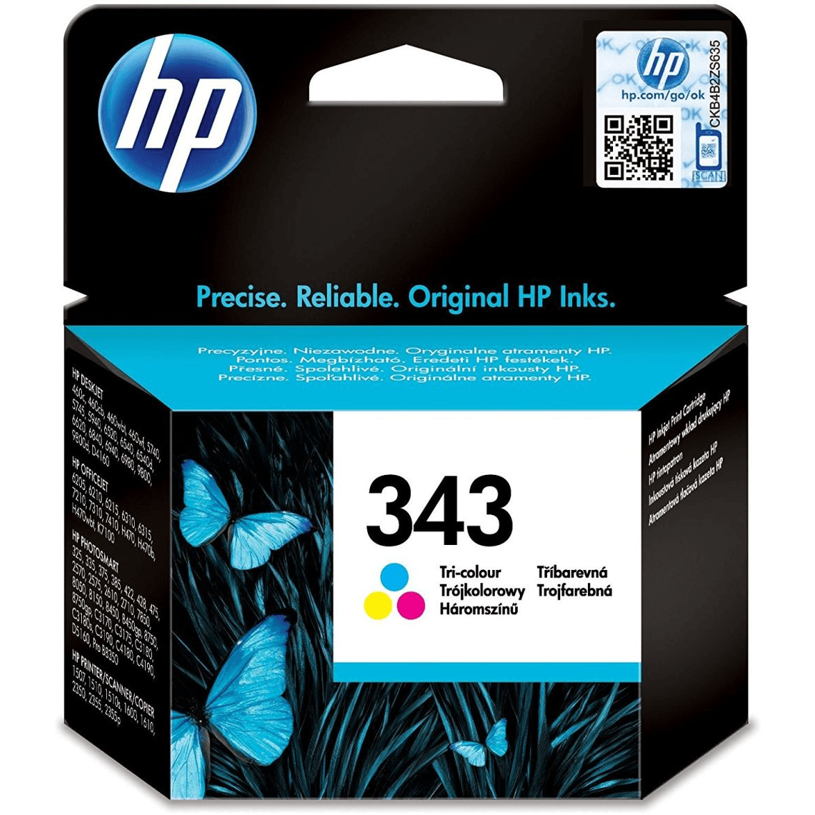 HP Cartouche d'impression jet d'encre 343 trois couleurs avec encre Vivera atramentová náplň 1 kusov Originál Štandardná výťažnosť Azúrová, Purpurová, Žltá