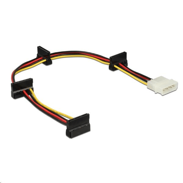 Napájací kábel Molex 4-pin samec na 4x SATA 15-pin samica, 40cm Delock