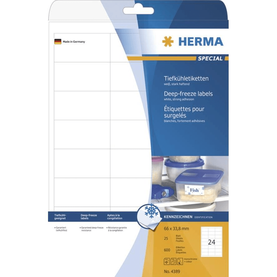 HERMA 4389 Biele samolepiace etikety na tlač, potlačiteľné etikety