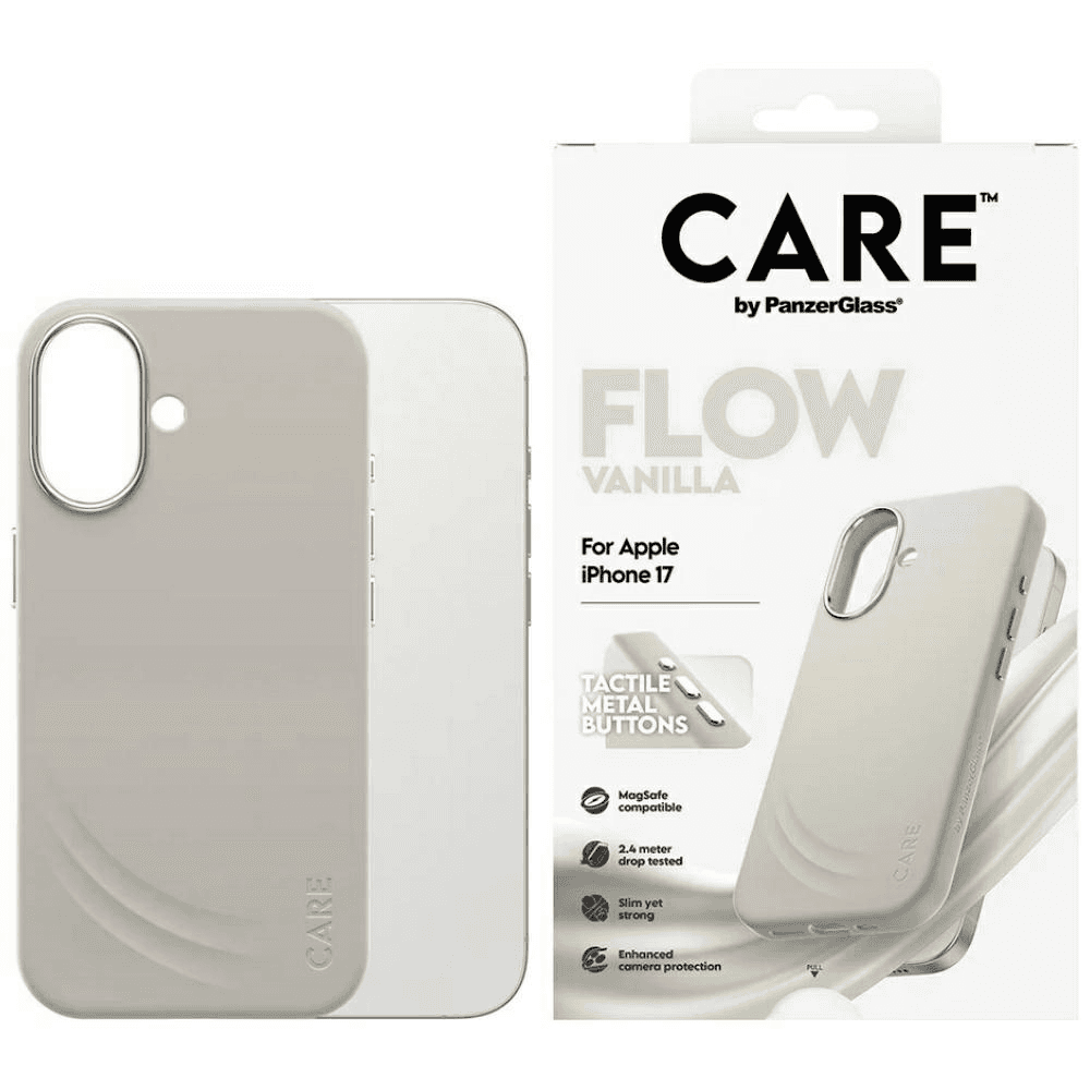 PanzerGlass CARE™ by ® Flow Case Vanilla w. MagSafe iPhone 17 puzdro na mobilný telefón 16 cm (6.3") Ochranný obal Béžová